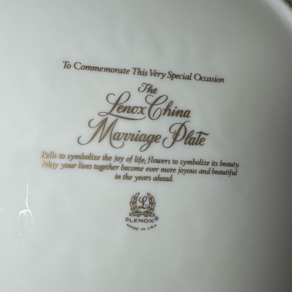 Vintage LENOX China Wedding Promises Collection Plate 12.5 Ivory 24 K Gold Trim - Picture 4 of 5